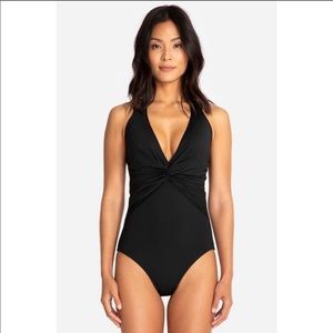 Johnny Was Hurley Twist One-Piece Swimsuit Black S